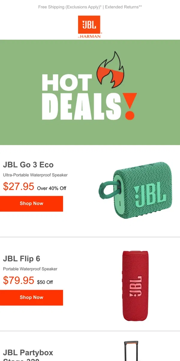 Email from JBL. 💥ONLY 48HRS REMAINING - Deals Up to 50% Off!