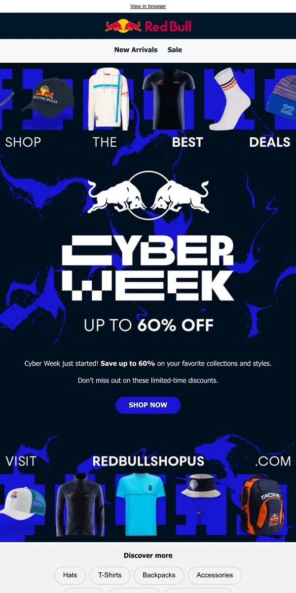 Email from Red Bull. Cyber Week is ON❗