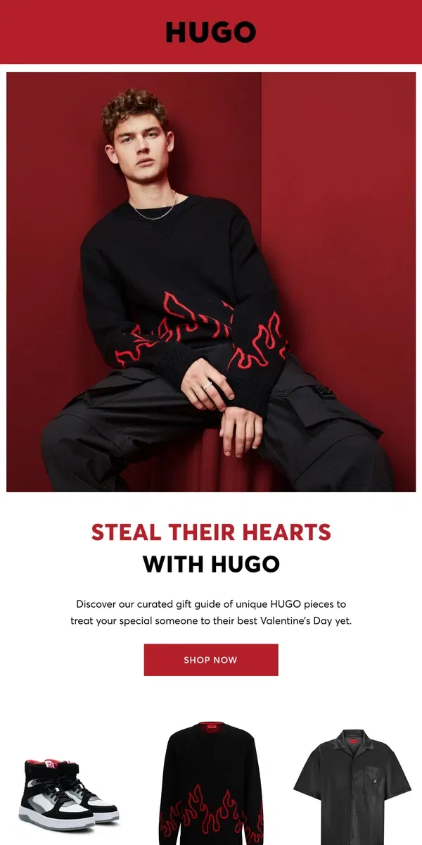 Email from HUGO BOSS. Steal their hearts with HUGO