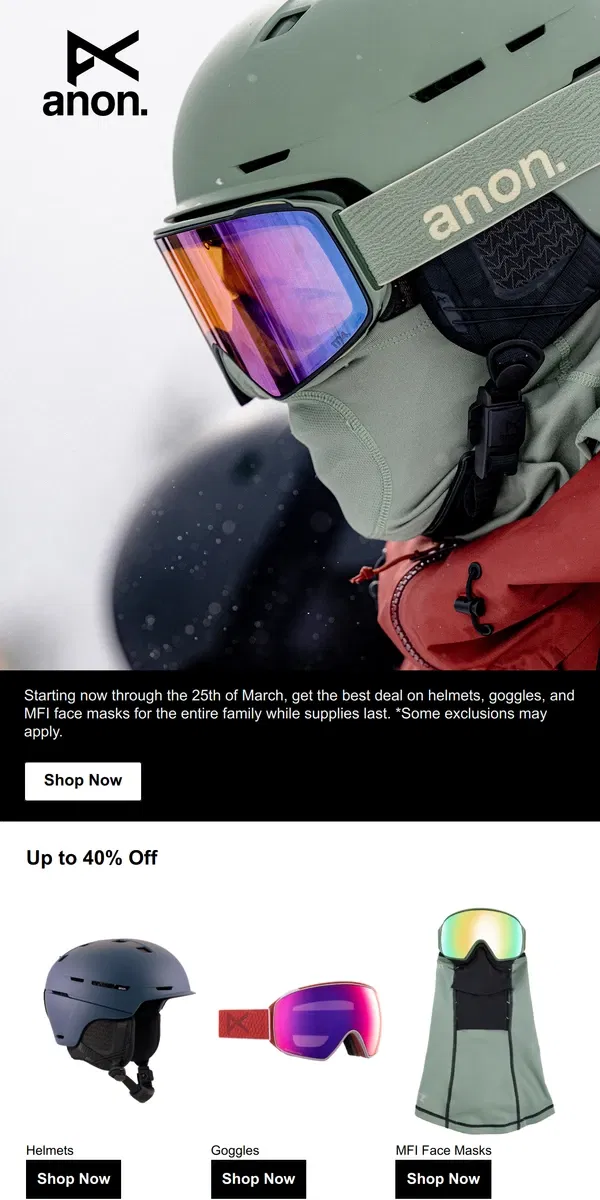 Email from Burton. End of Season Sale