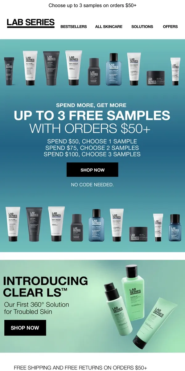 Email from Lab Series. Who doesn't want FREE samples?