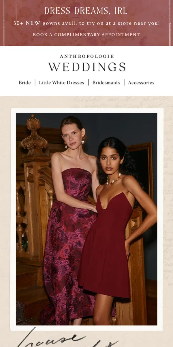 Email from Anthropologie. Merlot for Bridesmaids 🍷