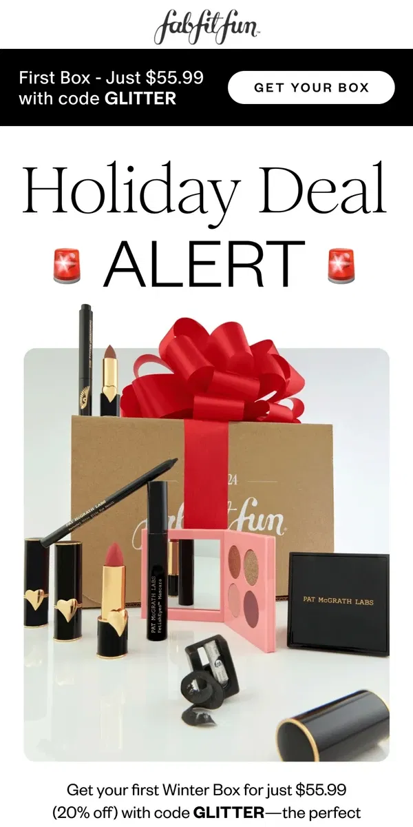 Email from FabFitFun. Treat yourself to FabFitFun: 20% Off Your First Box