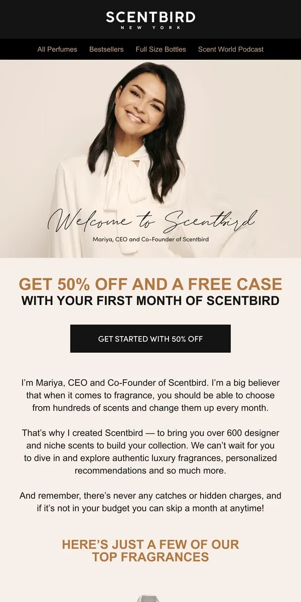 Email from Scentbird. Prada, Dolce & Gabbana, Versace for just $16.95.