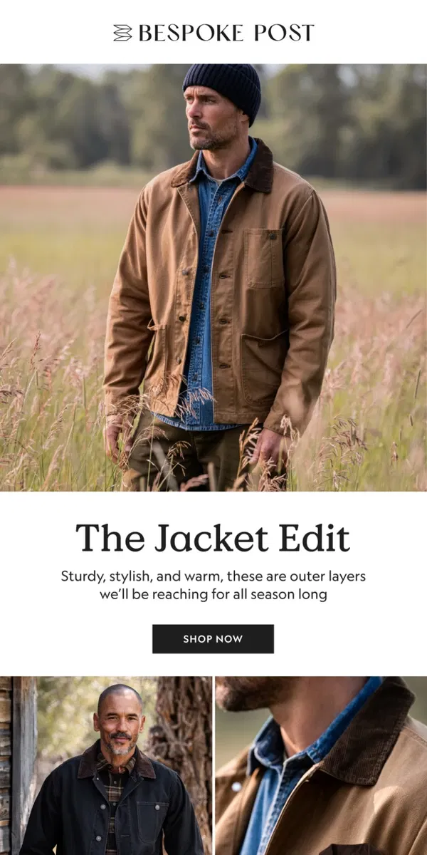 Email from Bespoke Post. Our Badass Rancher Jacket