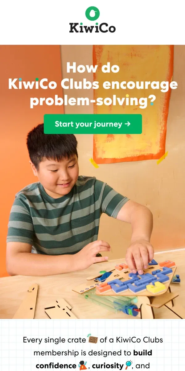 Email from KiwiCo. Problem-solving starts with KiwiCo Clubs