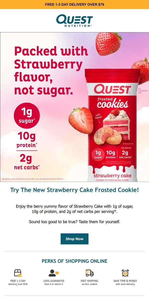 Email from Quest Nutrition. These New Cookies are So Berry Tasty 😋🍓