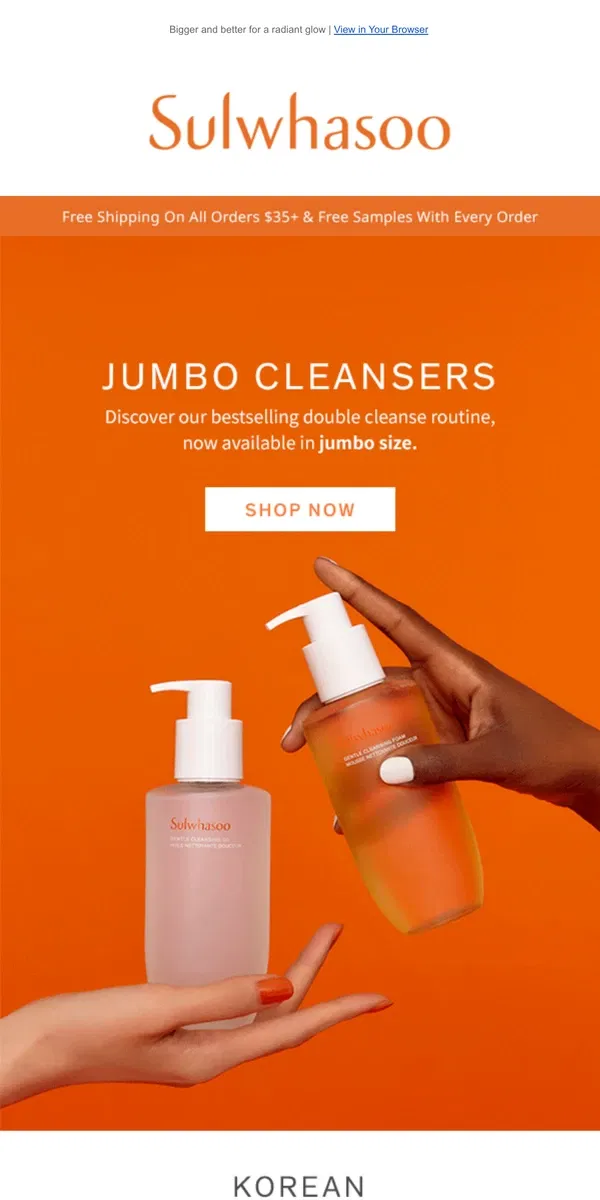 Email from Sulwhasoo. Your Favorite Double Cleanse