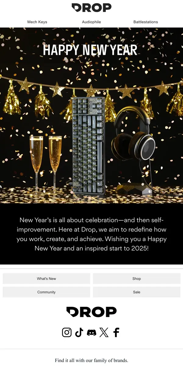 Email from Drop. Happy New Year from Drop