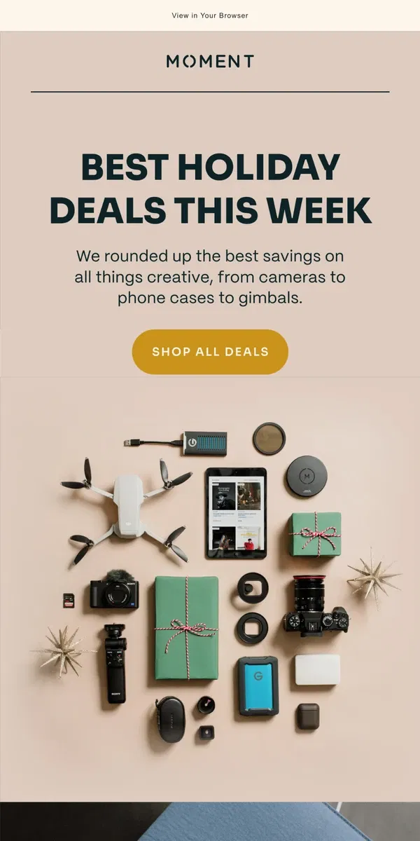 Email from Moment. The Best Holiday Deals This Week