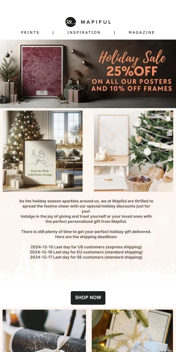 Email from Mapiful. The Perfect Holiday Gift is still available 🎁