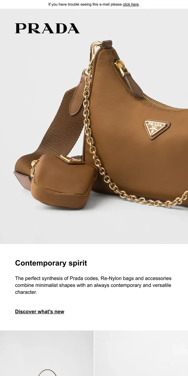 Email from Prada. Re-Nylon: Contemporary spirit