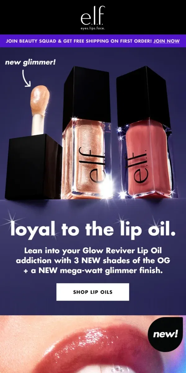 Email from e.l.f.. NEW Glow Reviver drip just dropped 🔥