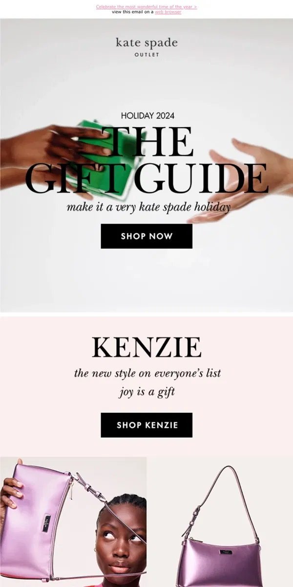 Email from Kate Spade. Our gift guide just dropped!