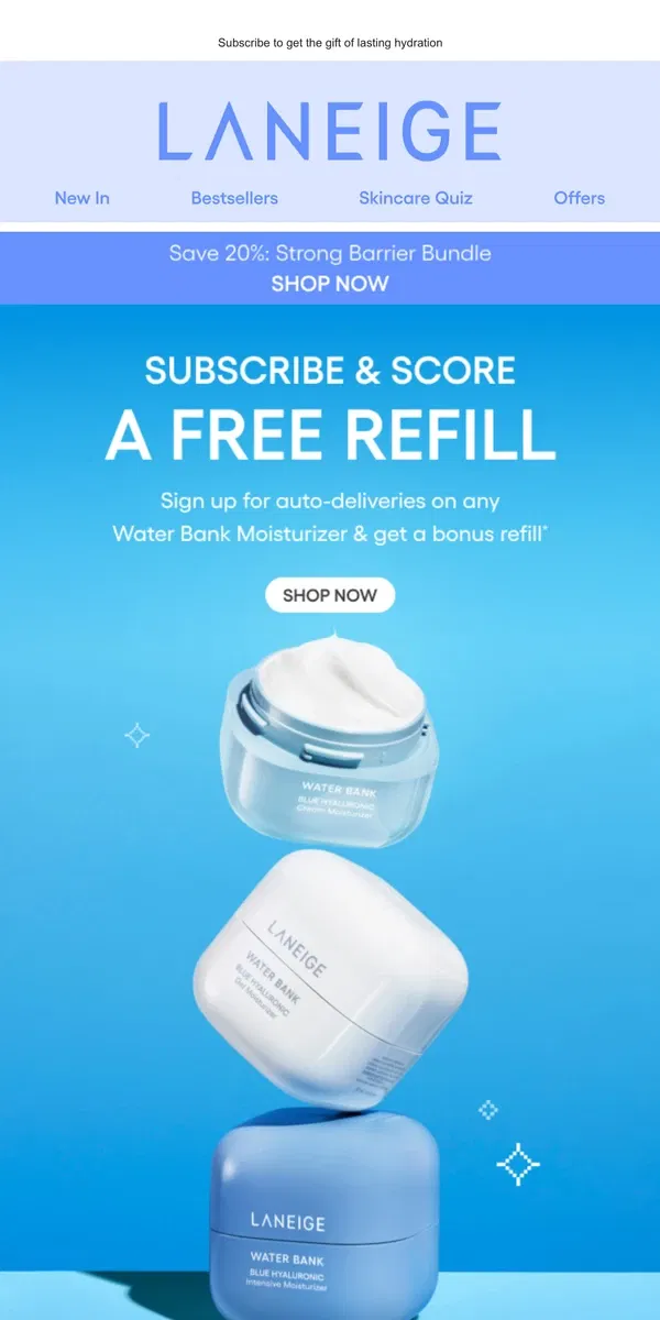 Email from LANEIGE. Barrier-Boosting Moisturizers, On Repeat