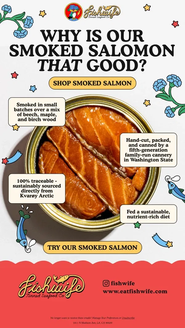 Email from Fishwife. 🖐️ things we LOVE about our salmon