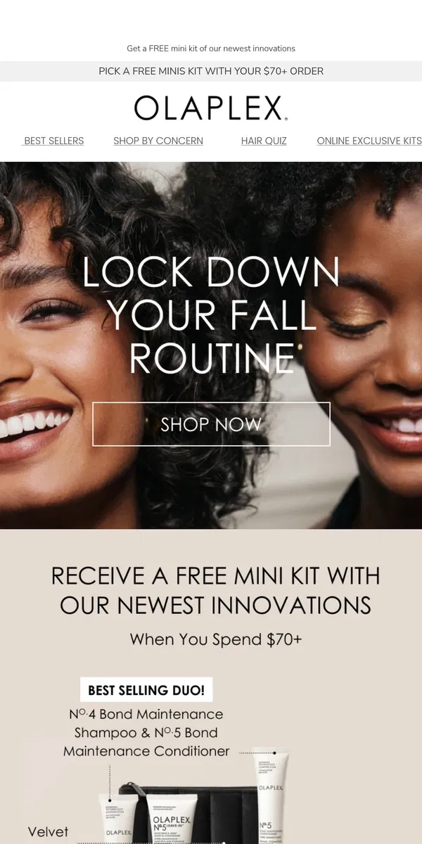 Email from OLAPLEX. Lock Down Your Fall Routine