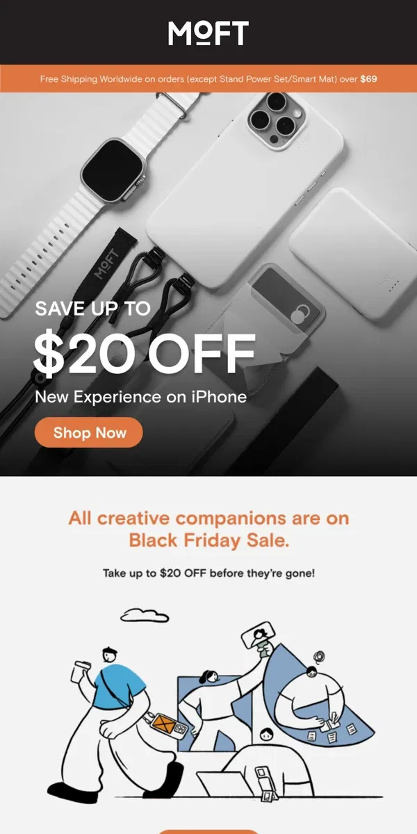 Email from MOFT. Up to $20 OFF iPhone Creative Tools