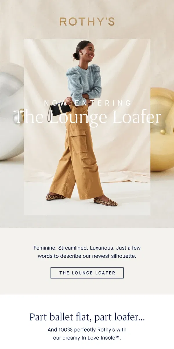 Email from Rothy's. Make way for The Lounge Loafer.