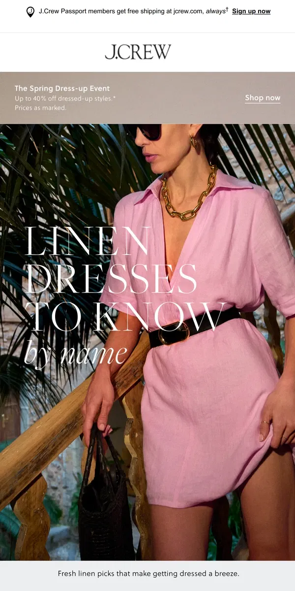 Email from J.Crew. The little linen dress edit