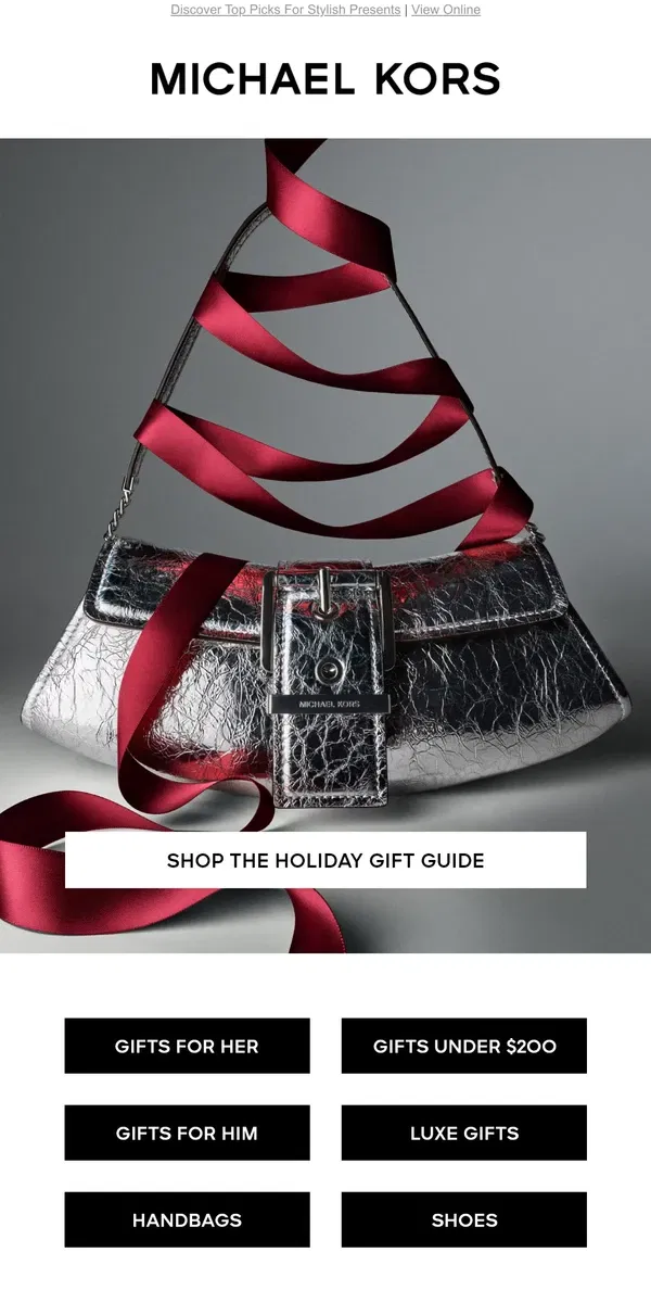 Email from Michael Kors. Our Holiday Gift Guide Is Here