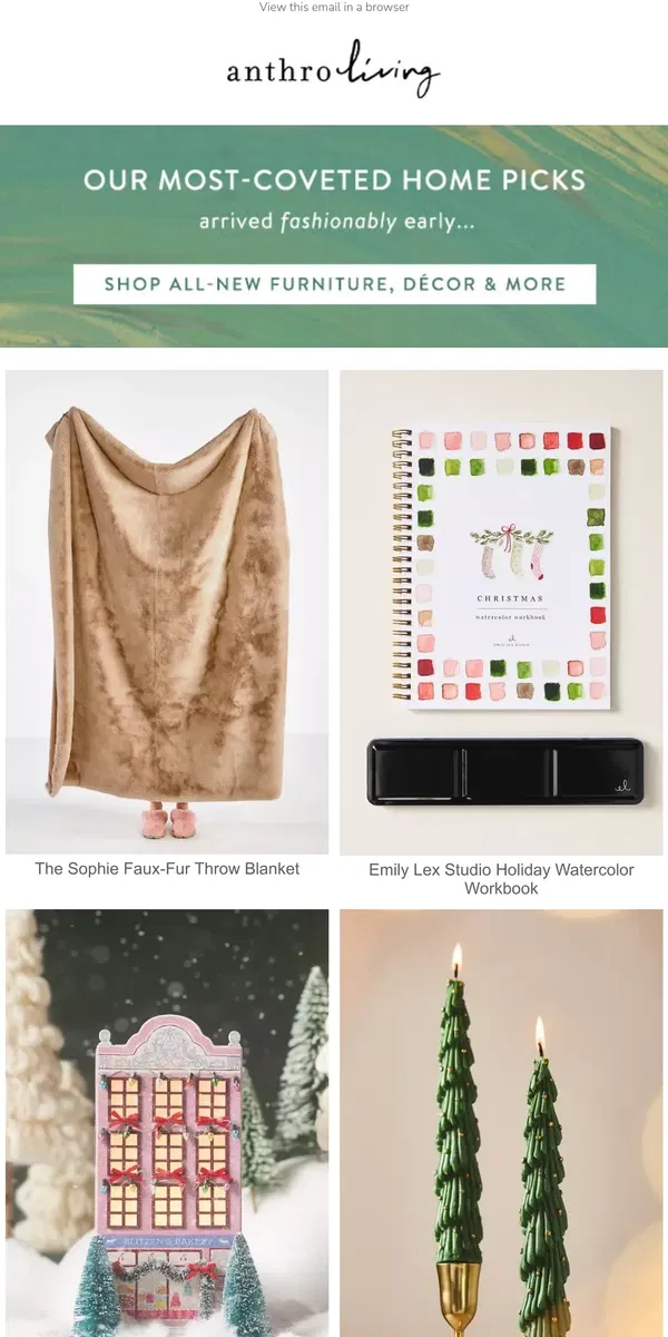 Email from Anthropologie. Bring home something NEW!