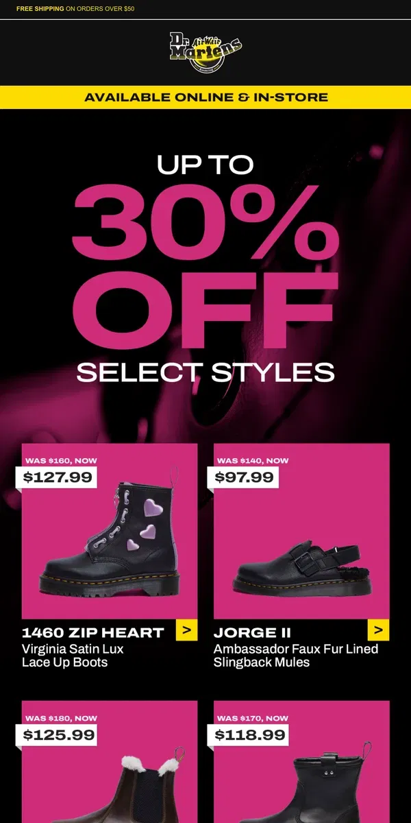 Email from Dr. Martens. Shop our End of Season Sale