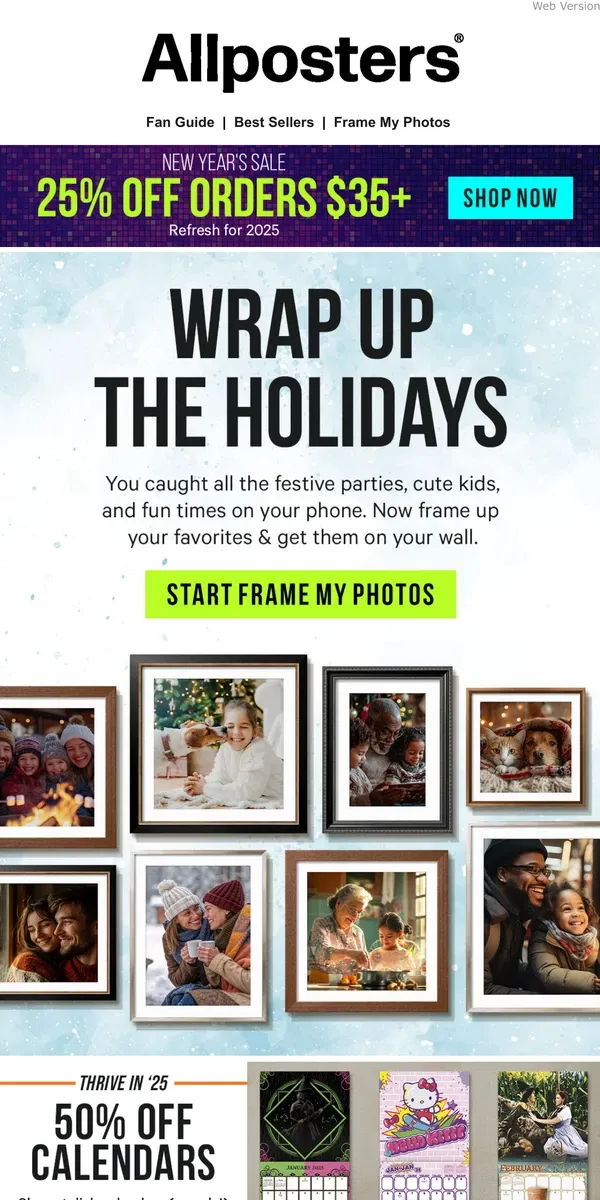 Email from AllPosters. Save Fun Holiday Memories