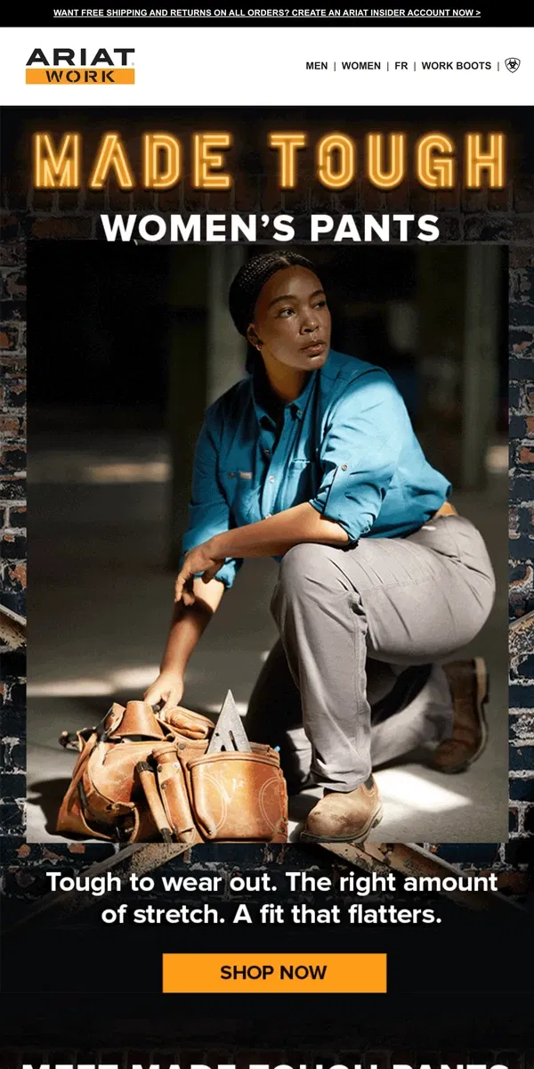 Email from Ariat. Found: Women's Work Pants That Fit