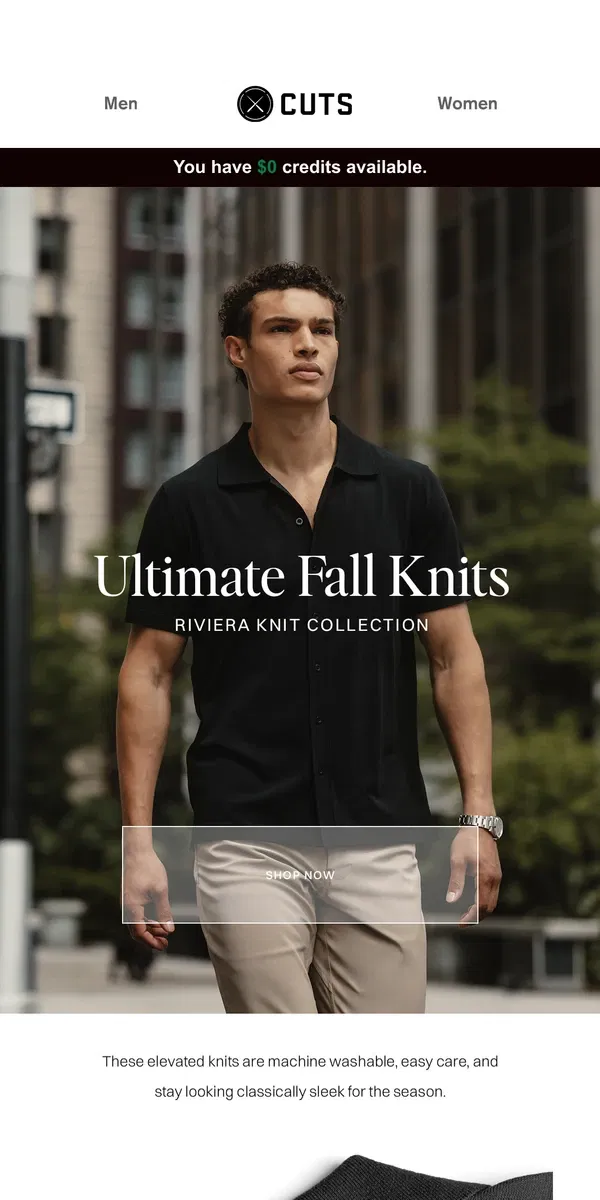 Email from Cuts. Ultimate Fall Knits