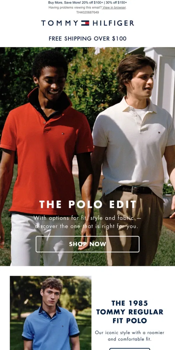 Email from Tommy Hilfiger. Ready for a polo refresh?