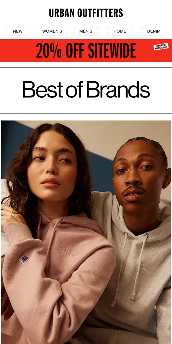 Email from Urban Outfitters. CHAMPION looks we ❤️