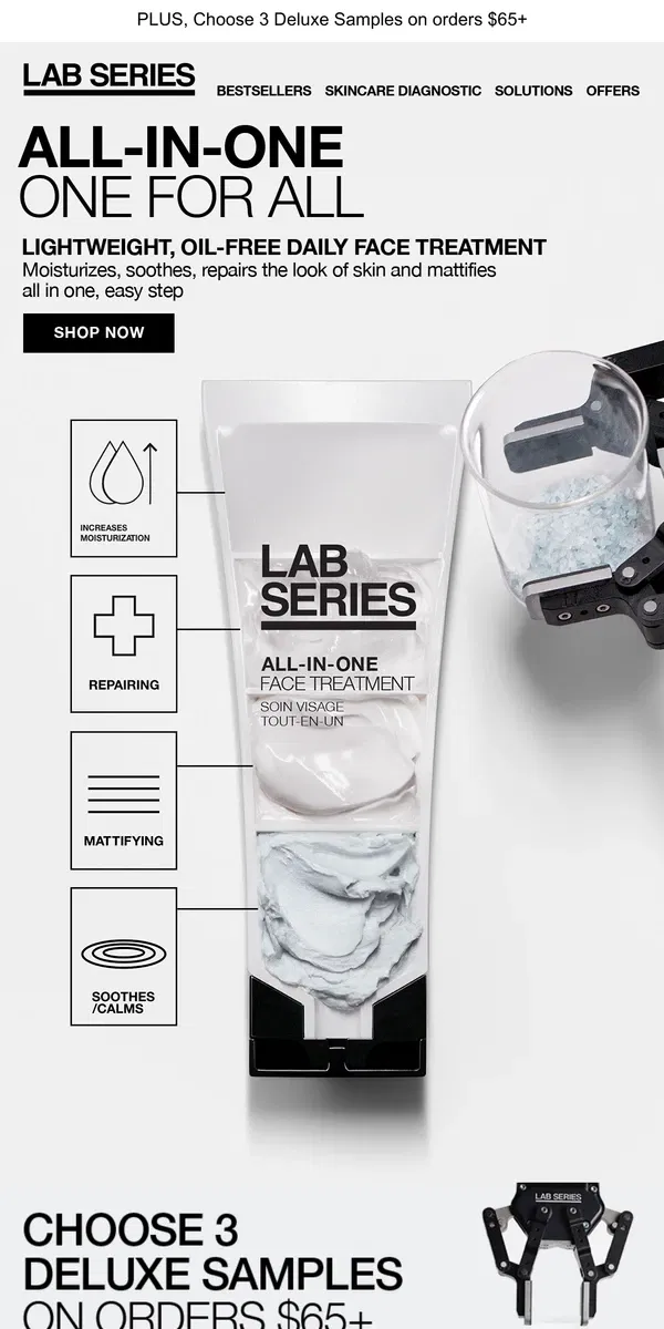 Email from Lab Series. All-In-One, One For All