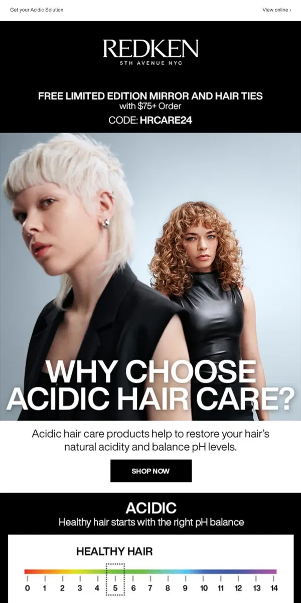 Email from Redken. BOND with Acidic Hair Care