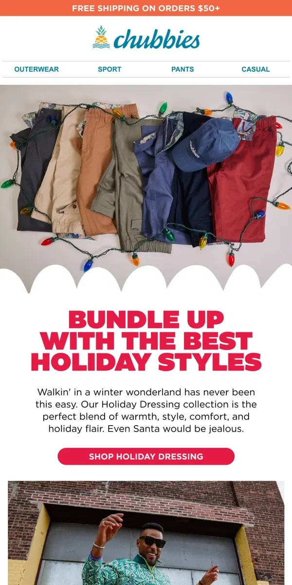 Email from Chubbies Shorts. Prepare to have the most stylish holidays ever