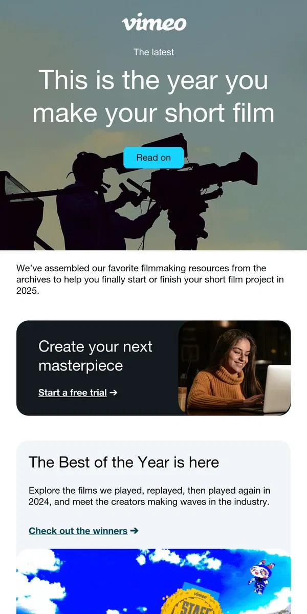 Email from Vimeo. The latest: Best of the Year 2024, AI trends, and more