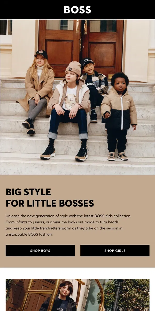 Email from HUGO BOSS. Big Styles for the Little Trendsetters