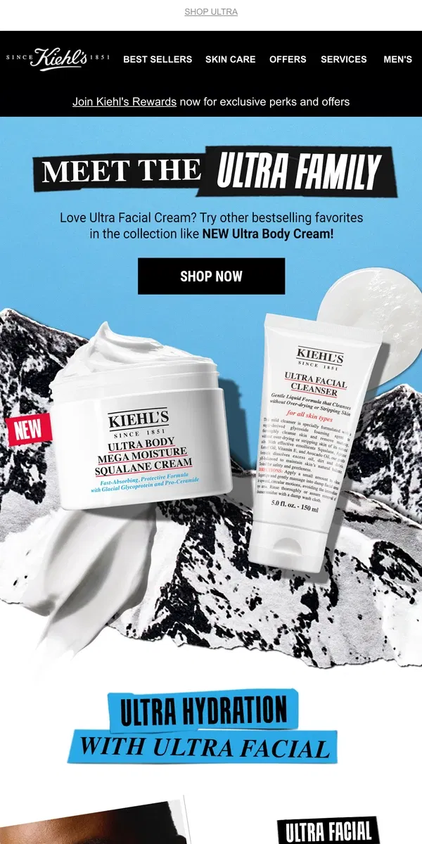 Email from Kiehl's. Get Your Skin Ready For Winter With Ultra Facial ❄️