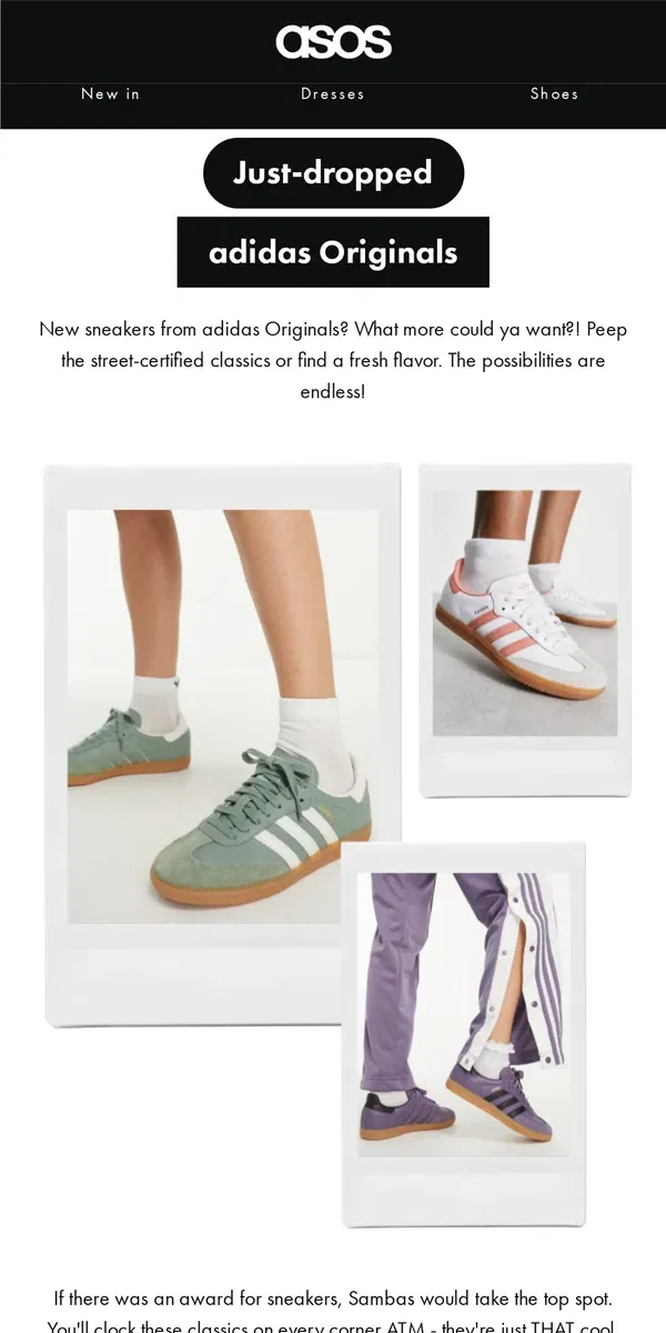 Email from ASOS. All-new adidas Originals 👟