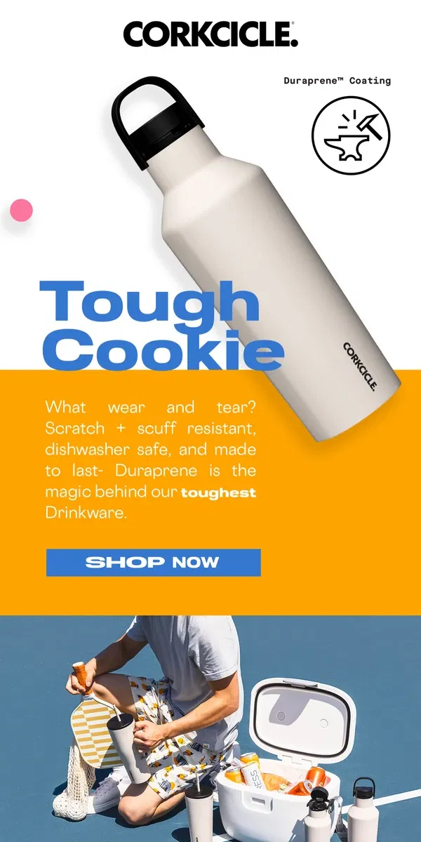 Email from CORKCICLE. Duraprene: Soft Touch. Seriously Tough.