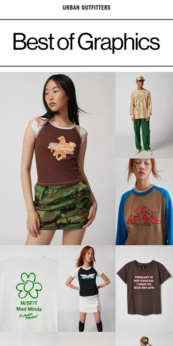 Email from Urban Outfitters. graphics for everyone →