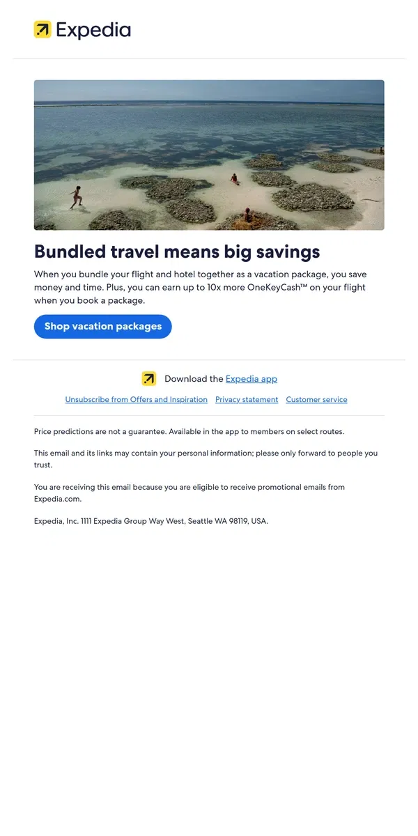 Email from Expedia. Plan smarter, not harder