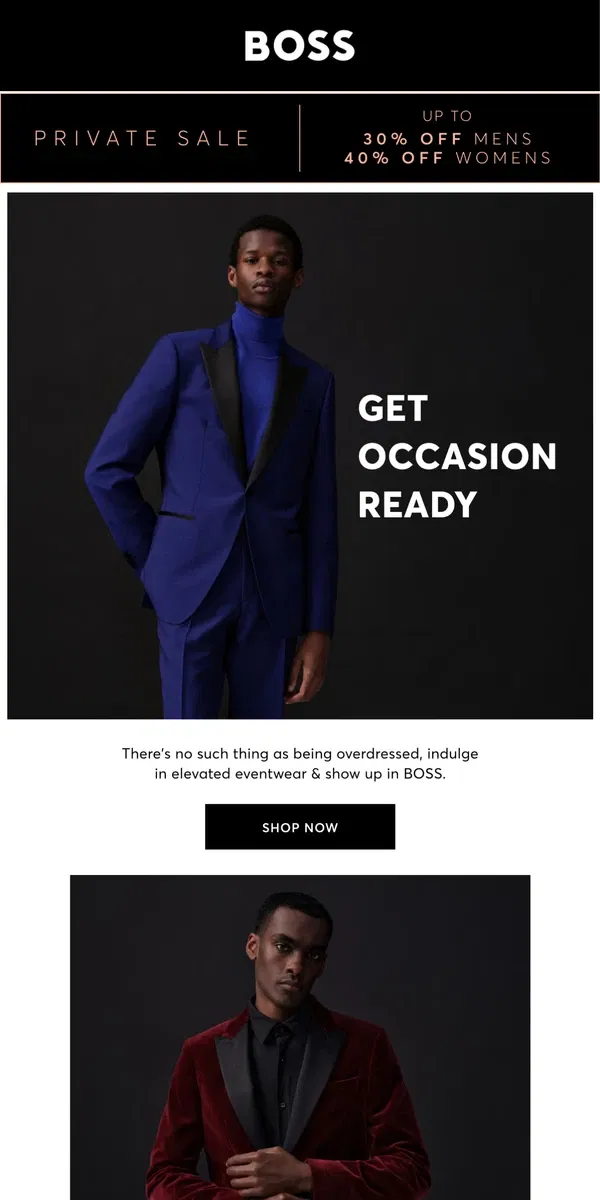 Email from HUGO BOSS. Your Go-To For Party Season