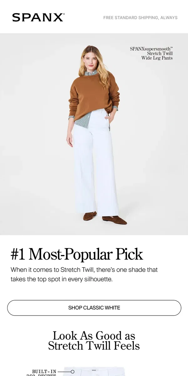 Email from SPANX. #1 Most-Popular Hue