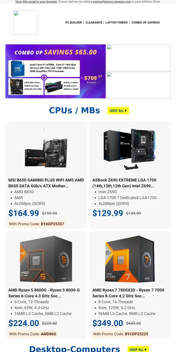 Email from Newegg. $99.99 WD 4TB NAS HDD! $1599 MSI 15 Gaming Laptop!