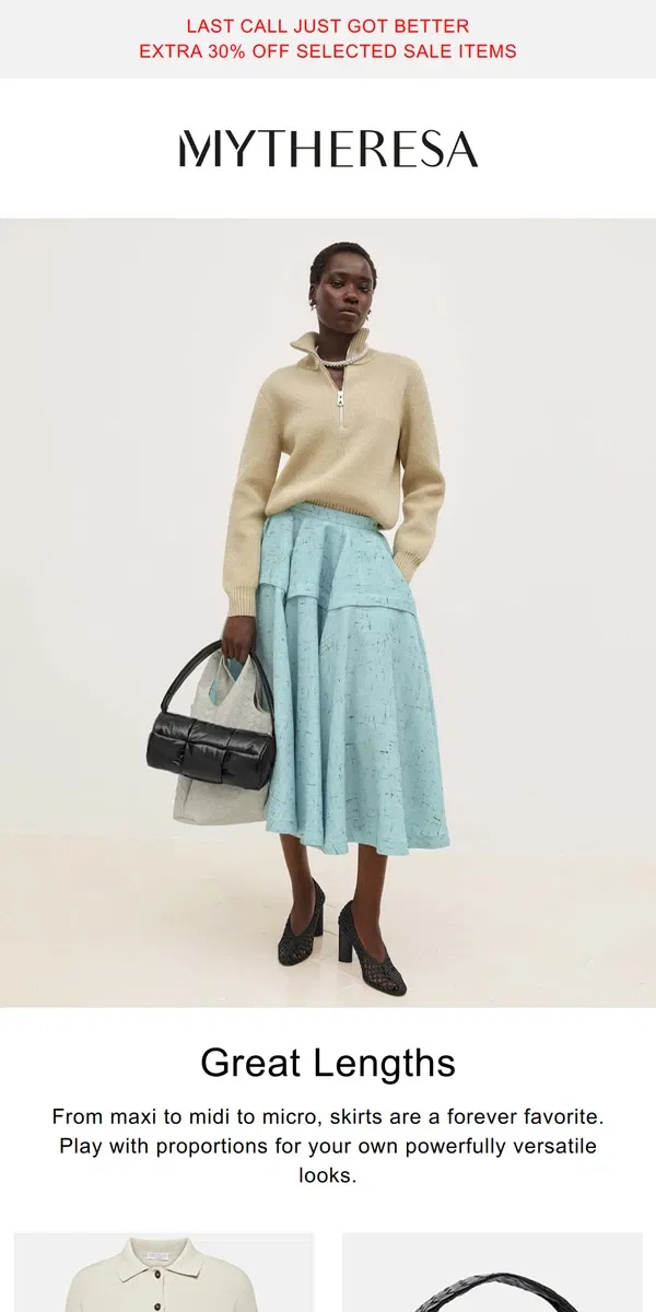 Email from Mytheresa. How to style statement skirts