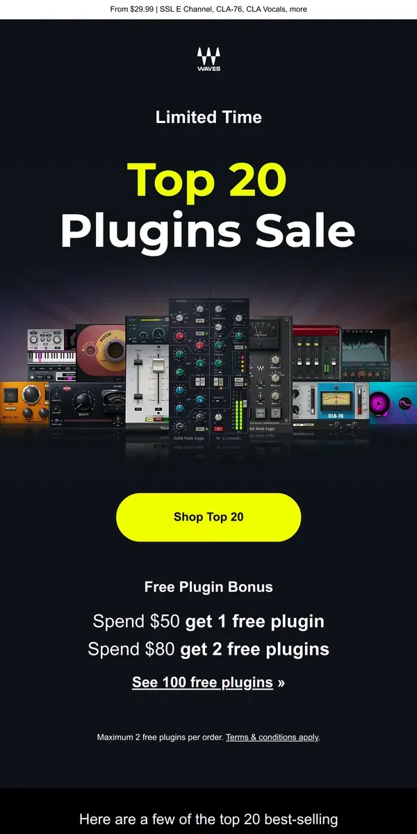 Email from Waves Audio. Is your studio missing these must-have plugins?