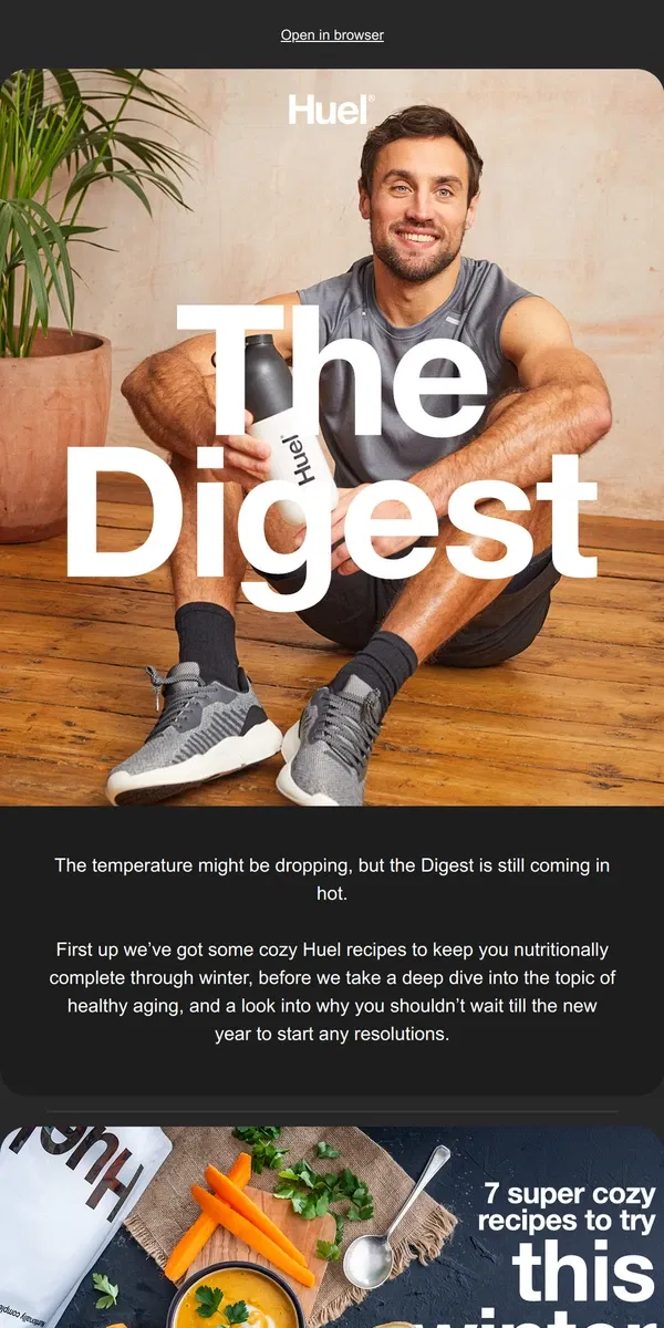 Email from Huel. Everything you need to know about healthy aging