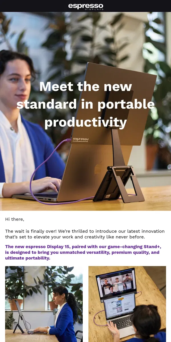 Email from espresso Displays. Meet the New Standard in Portable Productivity + Black Friday Starts Now!