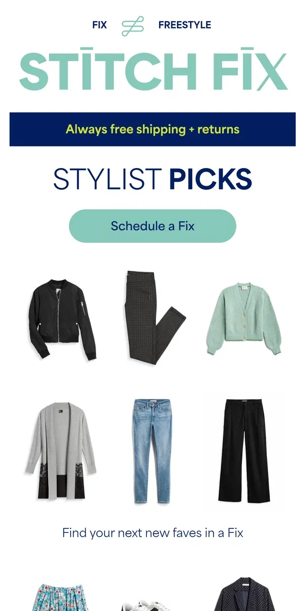 Email from Stitch Fix. Decisions made easy